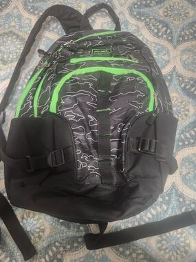 Men's Black & Neon Green Tactical Backpack